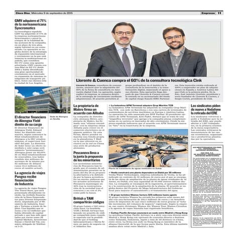 Llorente & Cuenca compra el 60% de la consultora tecnológica Cink