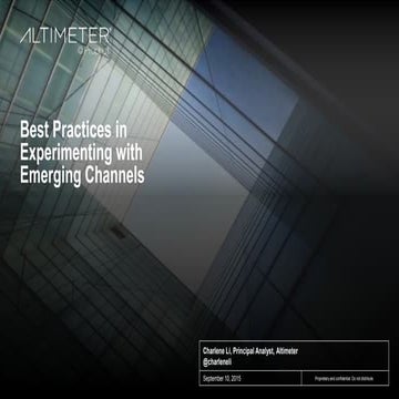 Best Practices in Experimenting with Existing Channels - Omni Digital