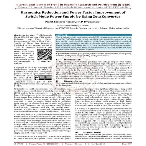 Harmonics Reduction and Power Factor Improvement of Switch Mode Power Supply ...