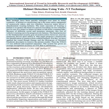 Helmet Detection Using Yolo V3 Technique