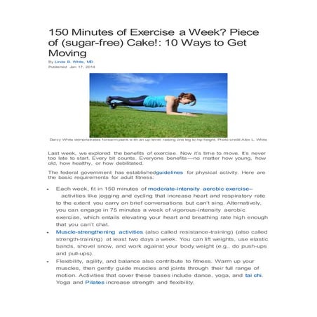 150 minutes of exercise a week