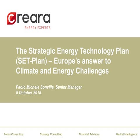 The European Strategic Energy Technology Plan (SET-Plan) | PDF