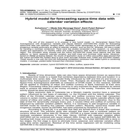 Hybrid model for forecasting space-time data with calendar variation effects