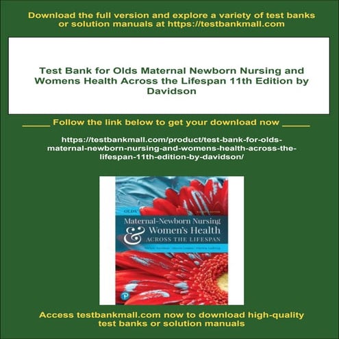 Test Bank for Olds Maternal Newborn Nursing and Womens Health Across ...