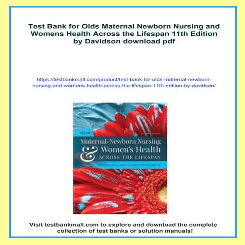 Test Bank for Olds Maternal Newborn Nursing and Womens Health Across ...