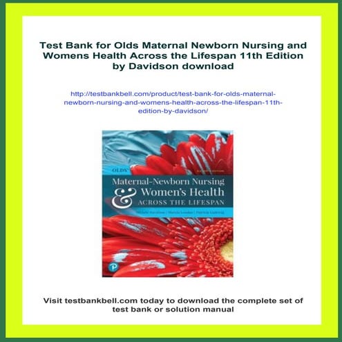 Test Bank for Olds Maternal Newborn Nursing and Womens Health Across ...