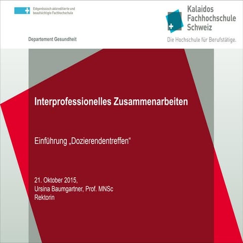 Dozierendentreffen 2015 – Interprofessionelles Zusammenarbeiten