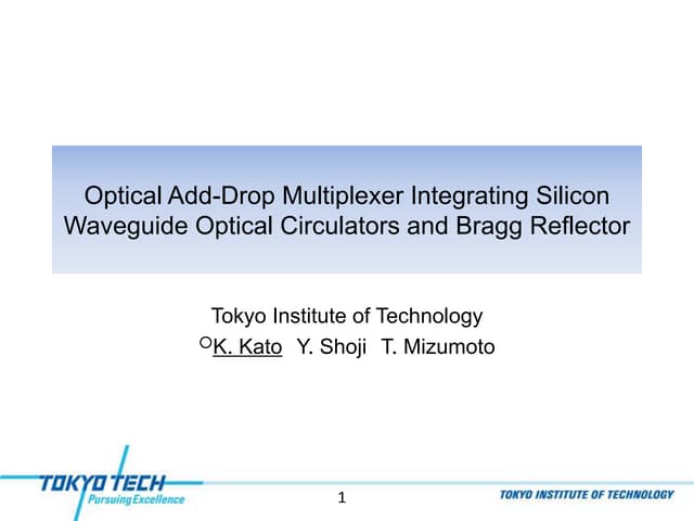 Optical Add-Drop Multiplexer Integr...