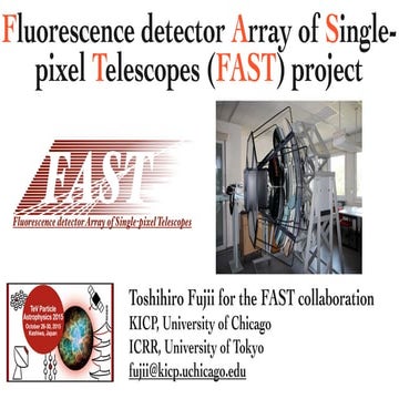 Fluorescence detector Array of Single-pixel Telescopes (FAST) project
