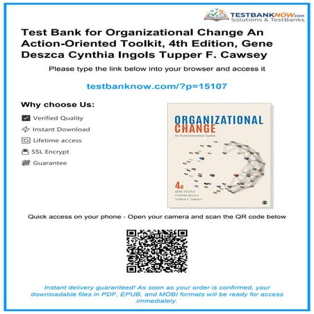 Organizational Change An Action Oriented Toolkit 3rd Edition Cawsey ...