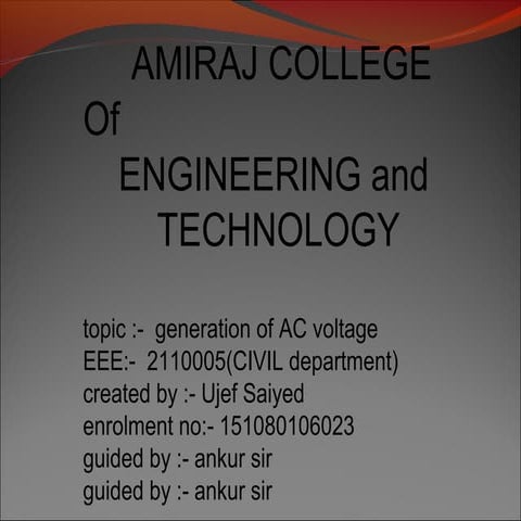 generation of ac voltage