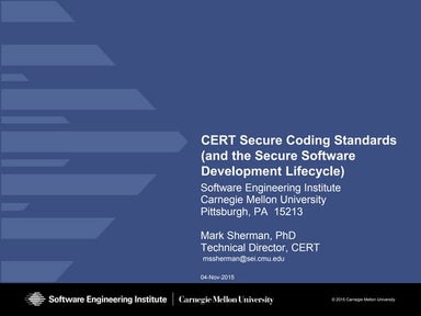 "CERT Secure Coding Standards" by Dr. Mark Sherman
