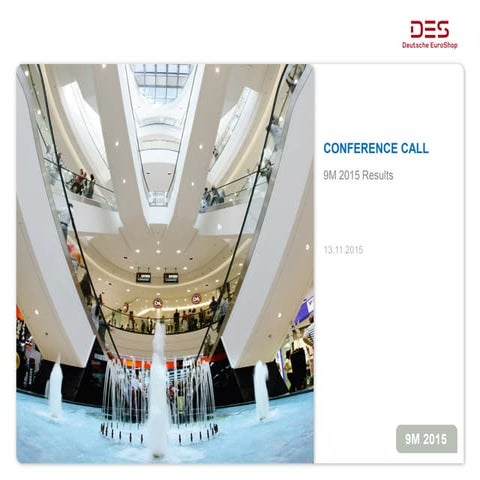 Deutsche EuroShop - Conference Call Presentation - Interim Report 9M 2015 