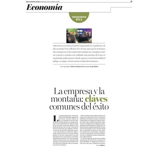 La empresa y la montaña: claves comunes del éxito.