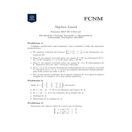Temas Examen Álgebra Lineal 2017 II