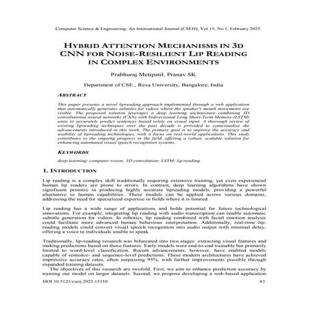 Hybrid Attention Mechanisms in 3D CNN for Noise-Resilient Lip Reading in Comp...