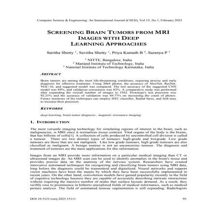 Screening Brain Tumors from MRI Imagesw with Deep Learning Approaches