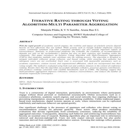 Iterative Rating Through Voting Algorithm-Multi Parameter Aggregation | PDF