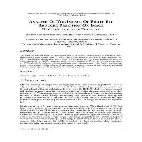 ANALYSIS OF THE IMPACT OF EIGHT-BIT REDUCED PRECISION ON IMAGE ...