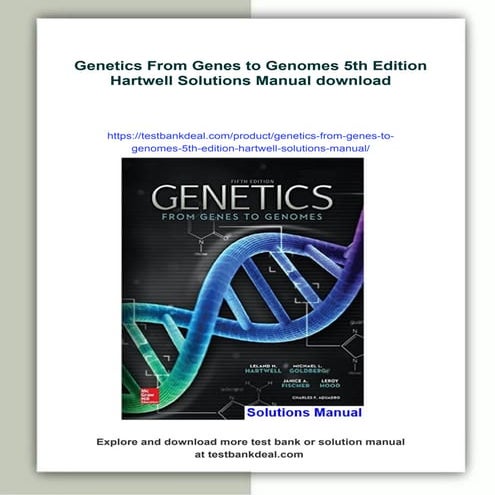 Genetics From Genes to Genomes 5th Edition Hartwell Solutions Manual