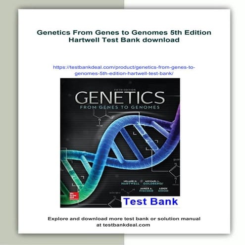 Genetics From Genes to Genomes 5th Edition Hartwell Test Bank | PDF