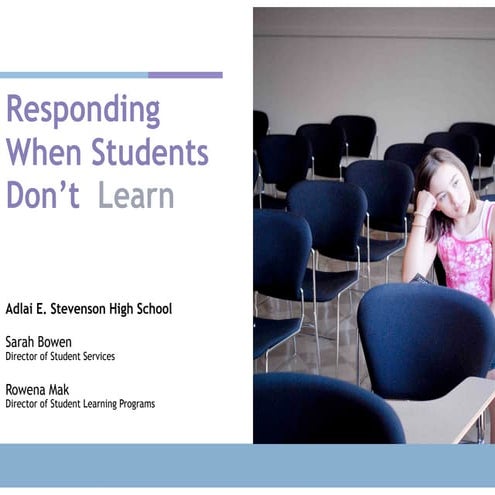 Responding when students don't learn | PDF