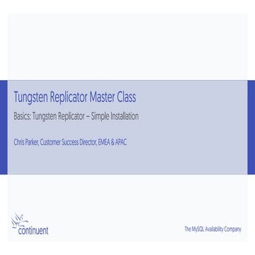 Training Slides: 152 - Simple Tungsten Replicator Install
