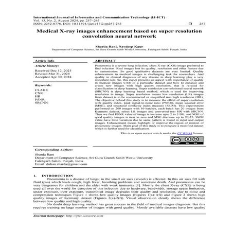 Medical X-ray images enhancement based on super resolution convolution ...