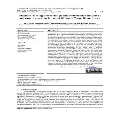 Machine learning-driven design and performance analysis of microstrip antenna...