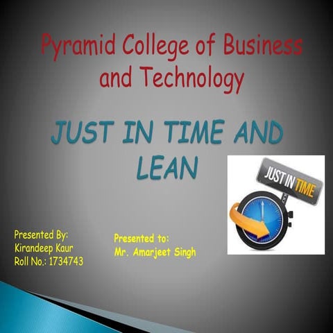 JIT and Lean Manufacturing 