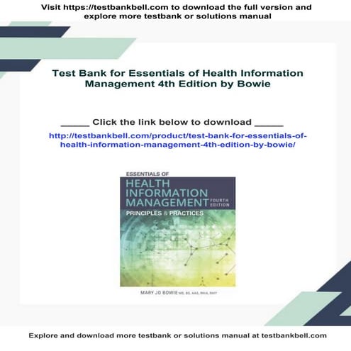 Test Bank for Essentials of Health Information Management 4th Edition ...