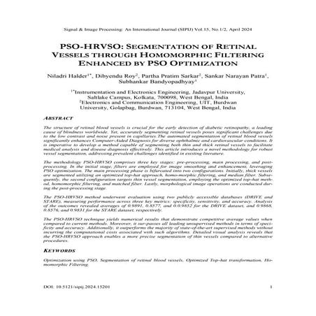 Segmentation of Blood Vessels and Optic Disc in Retinal Images | PDF