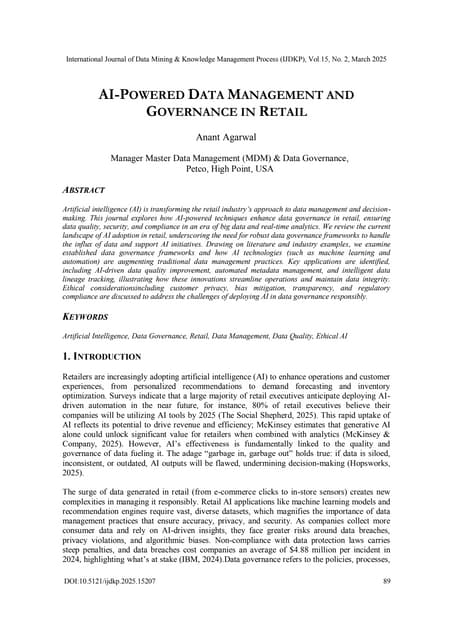 AI-Powered Data Management and Governance in Retail