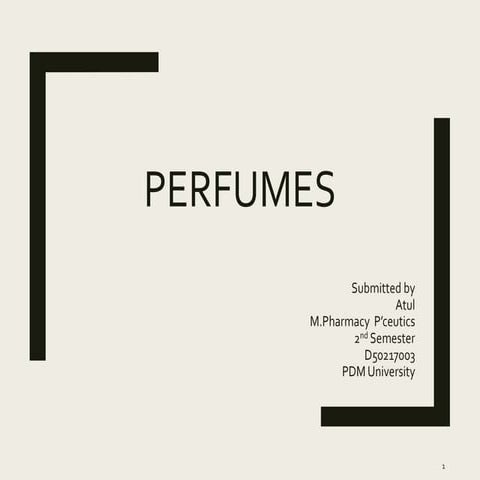 Perfumes: Types and their applications