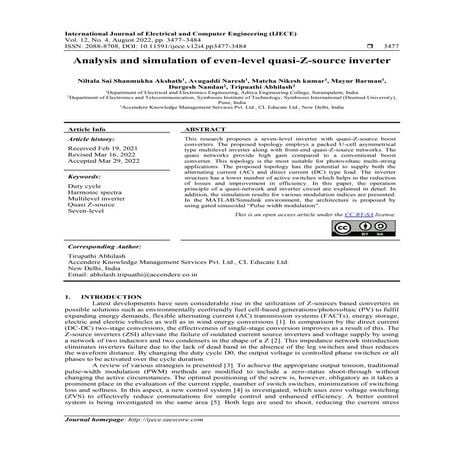 Analysis and simulation of even-level quasi-Z-source inverter