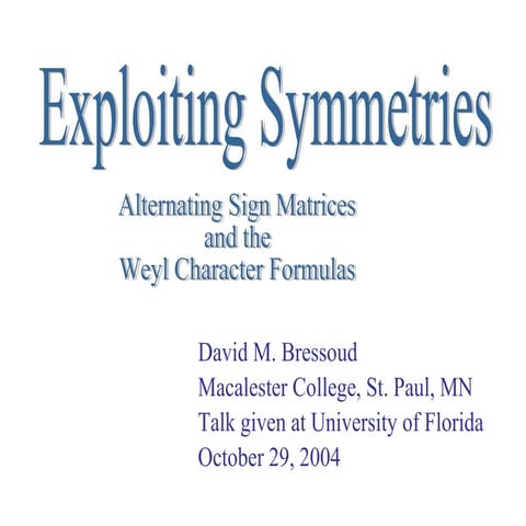 1526 exploiting symmetries