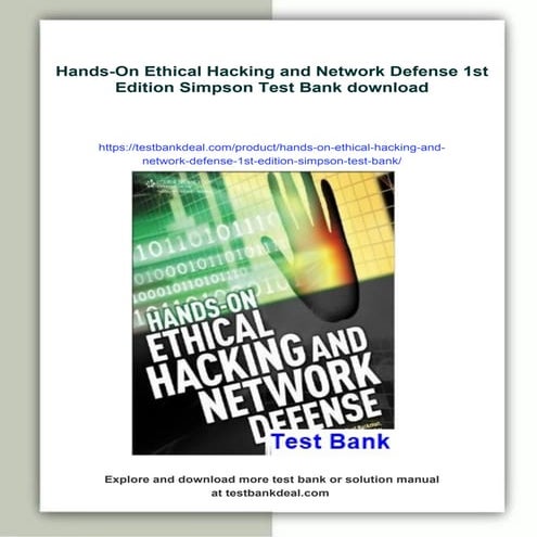 Hands-On Ethical Hacking and Network Defense 1st Edition Simpson Test Bank
