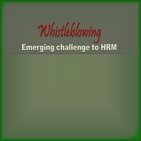 Whistleblowing management
