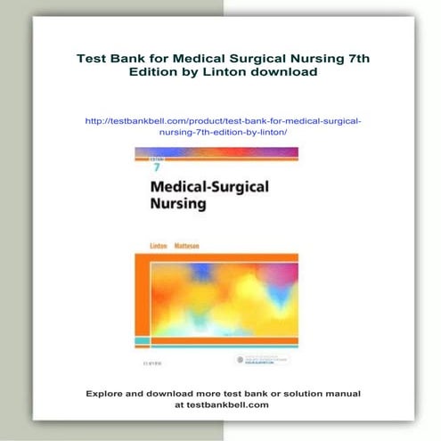 Test Bank for Medical Surgical Nursing 7th Edition by Linton | PDF