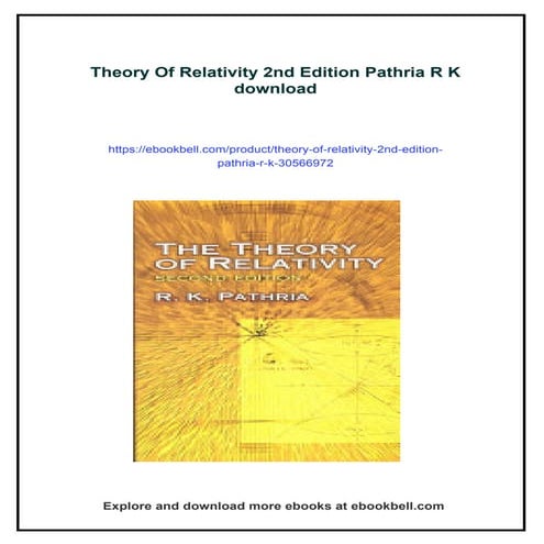 Theory Of Relativity 2nd Edition Pathria R K