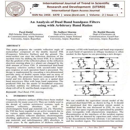 An Analysis of Dual Band bandpass Filters using with Arbitrary Band Ratios