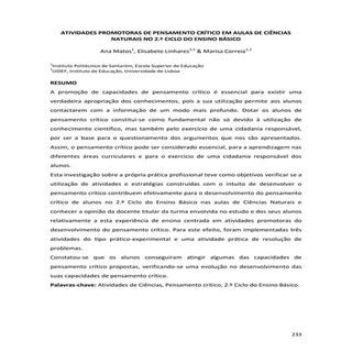 ATIVIDADES PROMOTORAS DE PENSAMENTO...