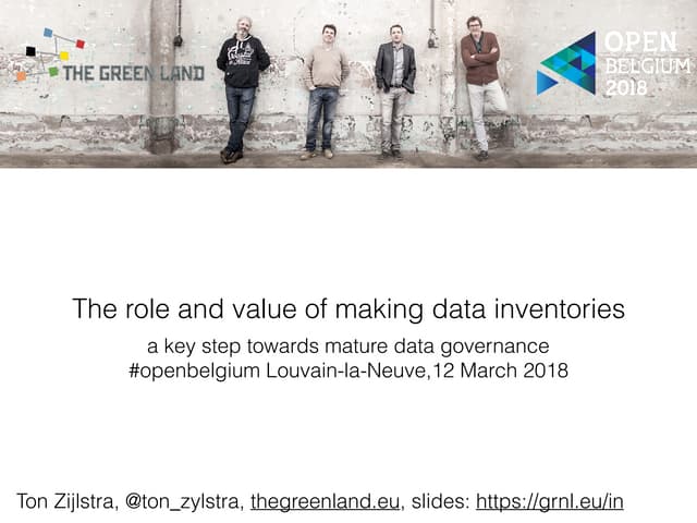 The role and value of making data inventories
