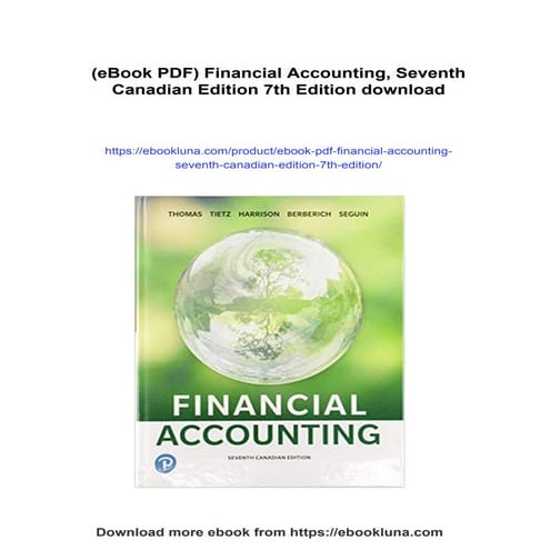 (eBook PDF) Financial Accounting, Seventh Canadian Edition 7th Edition ...