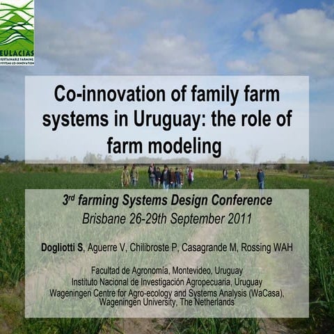 Co-innovation of family farm systems in Uraguay: the role of farm modeling. S...