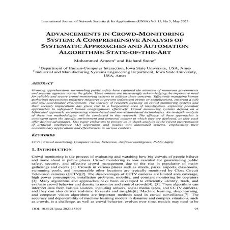 ADVANCEMENTS IN CROWD-MONITORING SYSTEM: A COMPREHENSIVE ANALYSIS OF SYSTEMAT...
