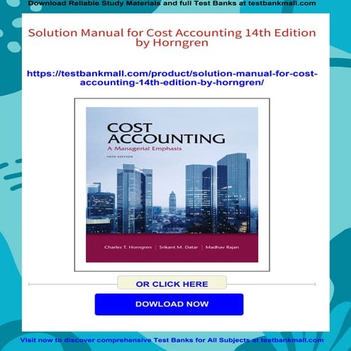 Solution Manual for Cost Accounting 14th Edition by Horngren | PDF