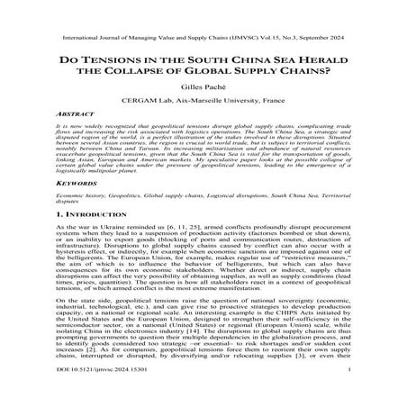 Síntese do Documento "The Geopolitics of Supply Chains" | PDF
