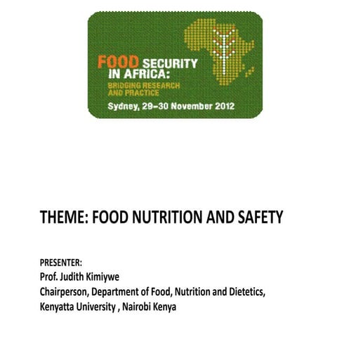 Food Nutrition and Safety