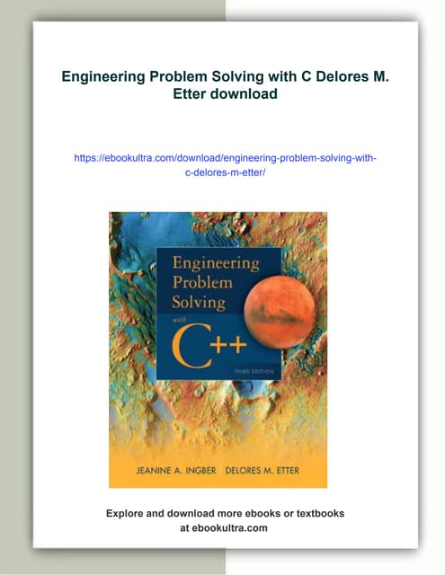 Engineering Problem Solving with C Delores M. Etter | PDF
